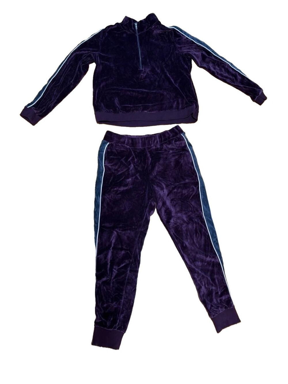 Fabletics Women's Tracksuit Set M Purple Elastic Waist Ankle Zips